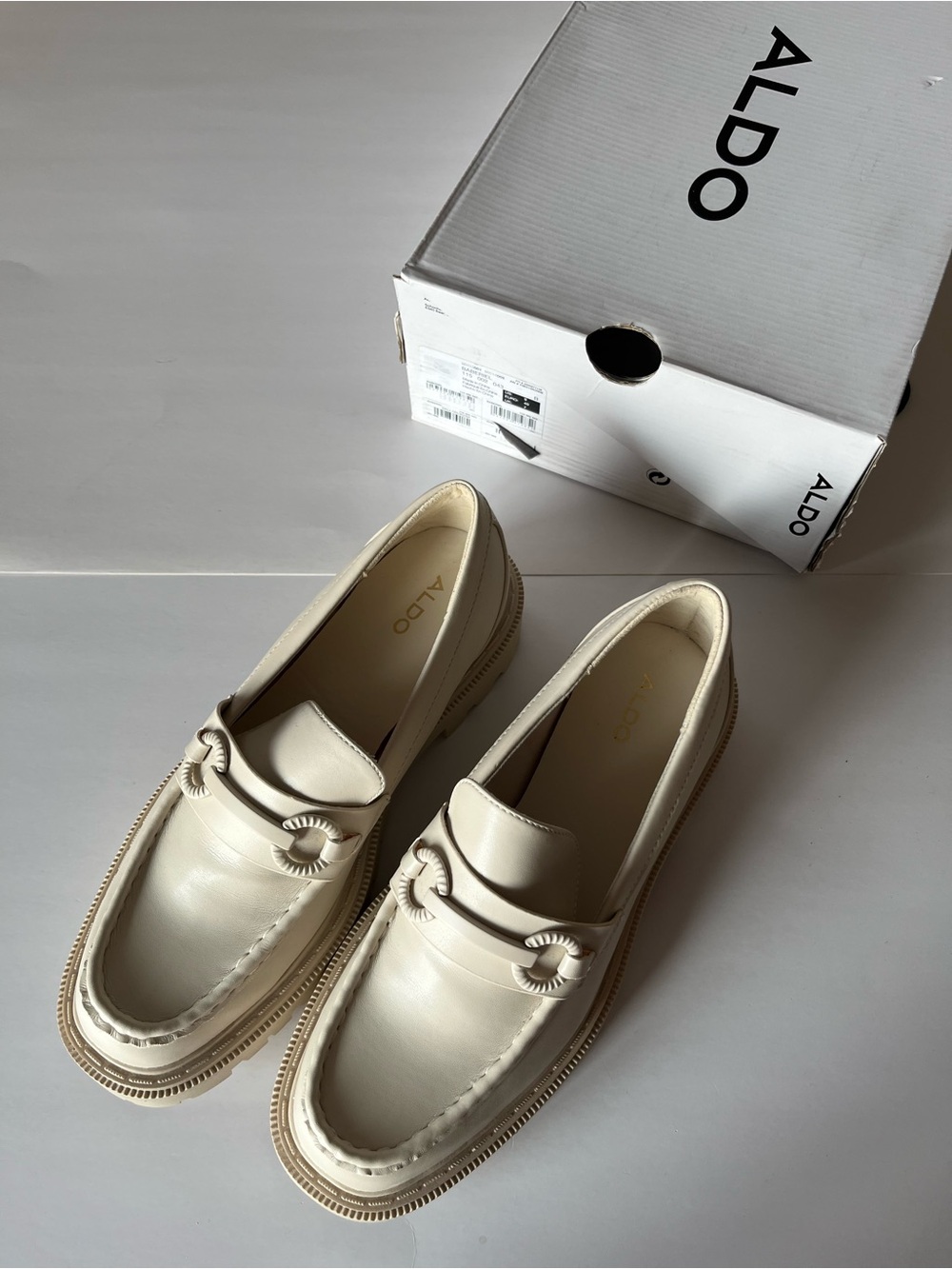Aldo Baberiel Cream Chunky Lug Sole Loafer - Picture 6 of 12